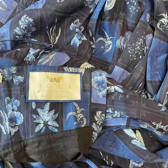 Agua by Agua Bendita Lima Algae Printed Linen Maxi Dress - Picture 14 of 15